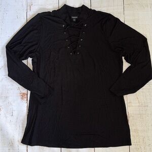 Torrid Lace Up Mock Neck Long Sleeve